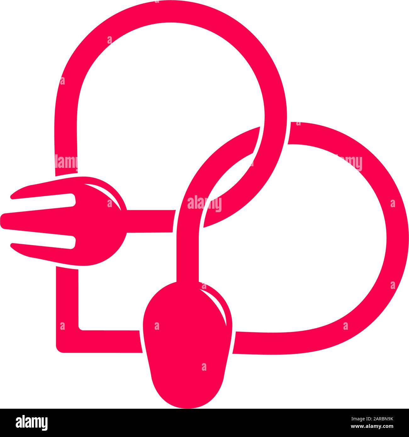 symbol vector of linked motion fork spoon restaurant linear design Stock Vector