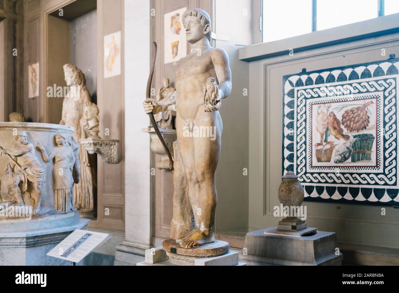 Rome, Italy Jan 3, 2020 Inside the Vatican Museum. Statues featuring