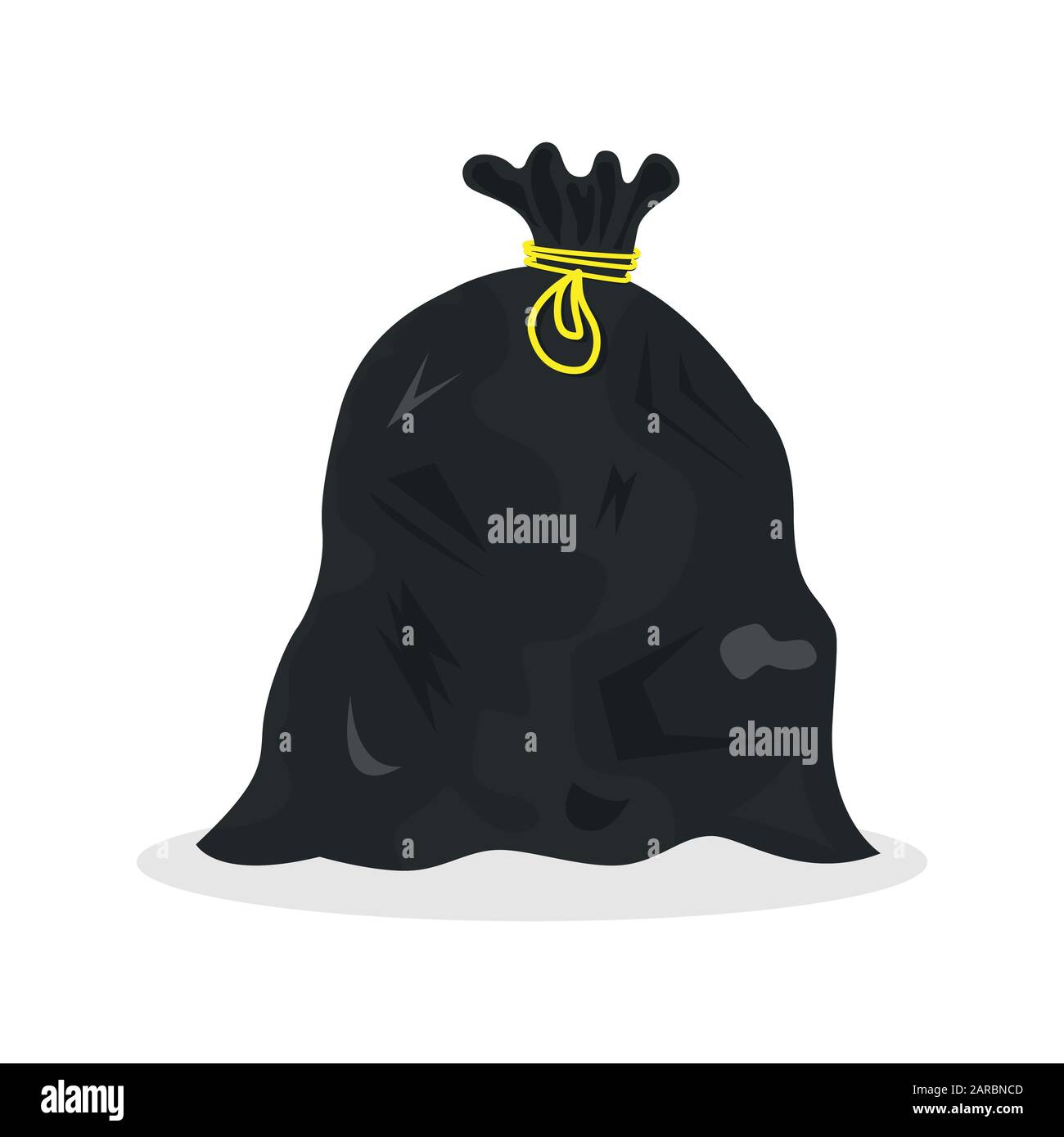 Black plastic garbage bag. Trash in plastic bag. Vector illustration Stock Vector