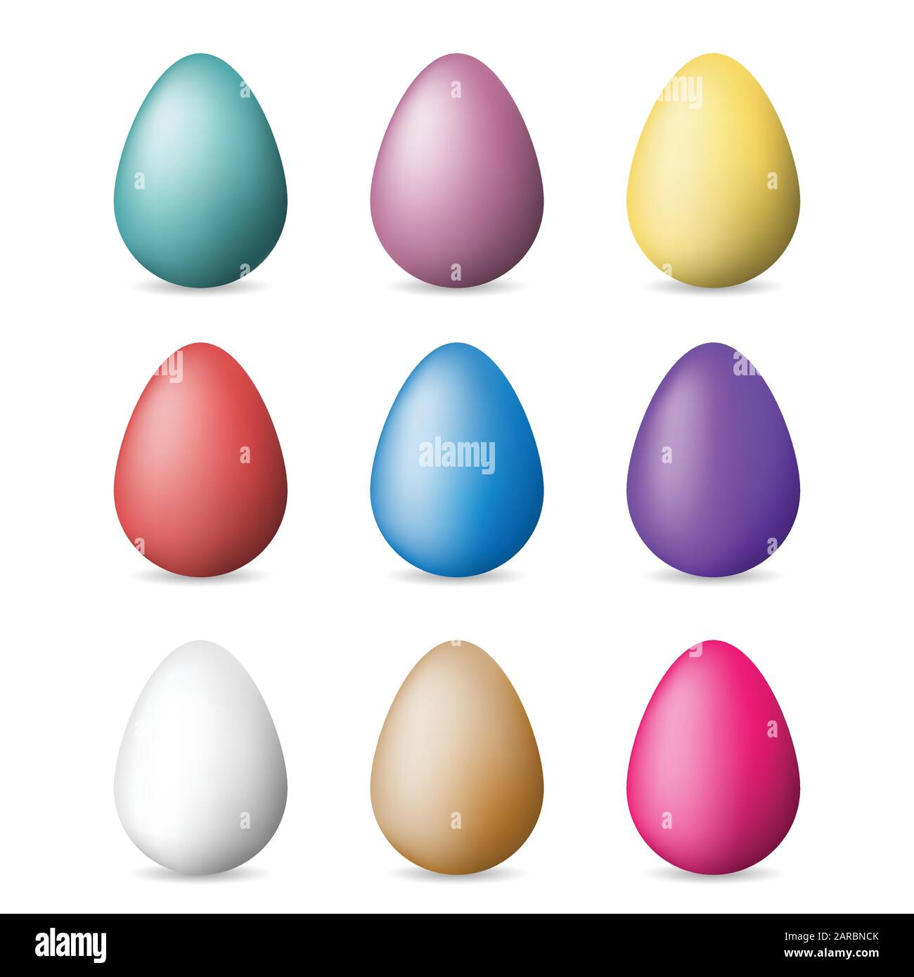 Easter colored eggs set vector illustration for Happy Easter Day Stock