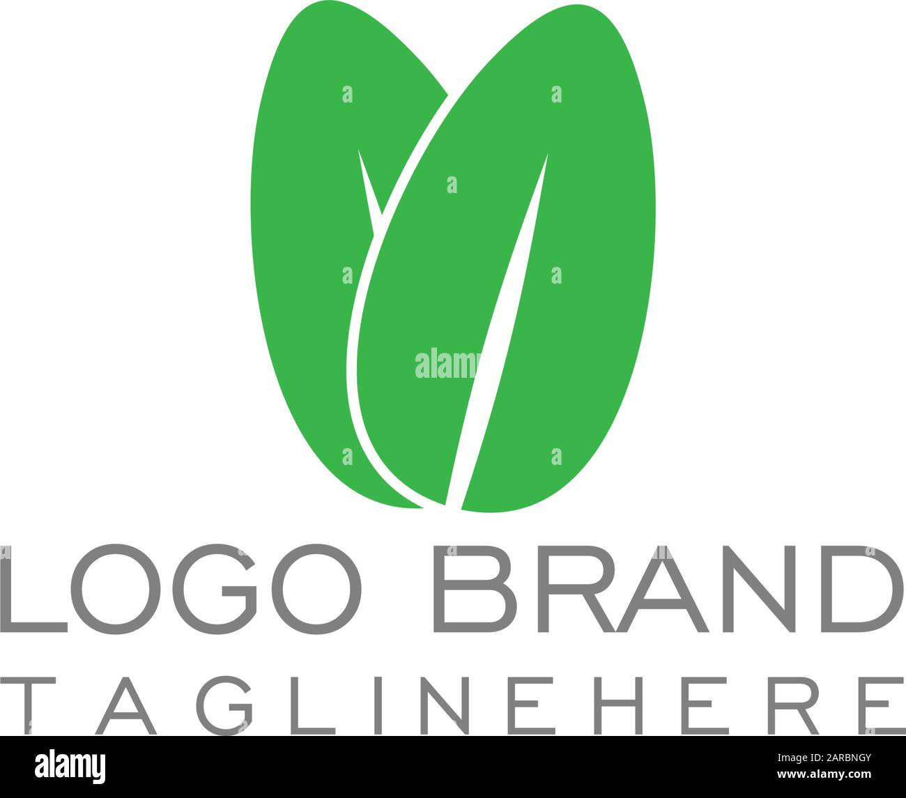symbol vector of simple two leaf geometric design logo Stock Vector ...