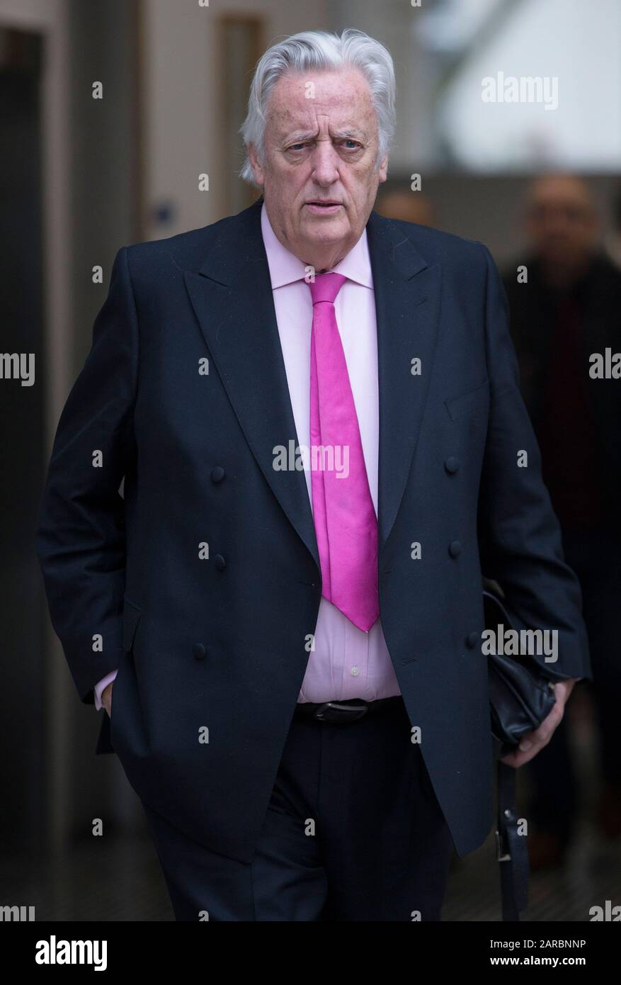 Michael Mansfield QC leaves the Grenfell Tower public inquiry in London, where the inquiry has heard that firms involved in the refurbishment of Grenfell Tower have expressed 'no trace of responsibility' for the catastrophic fire, despite experts saying the work failed to comply with building regulations. Stock Photo