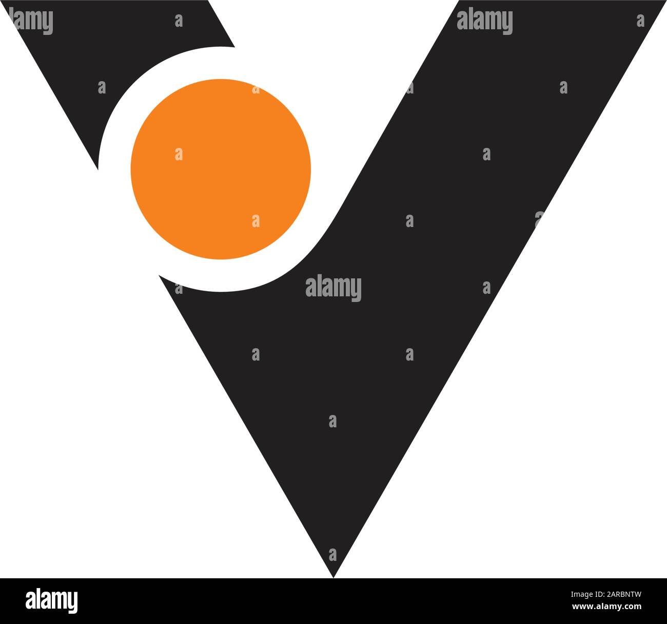 letter v geometric curves dot design logo vector Stock Vector Image ...