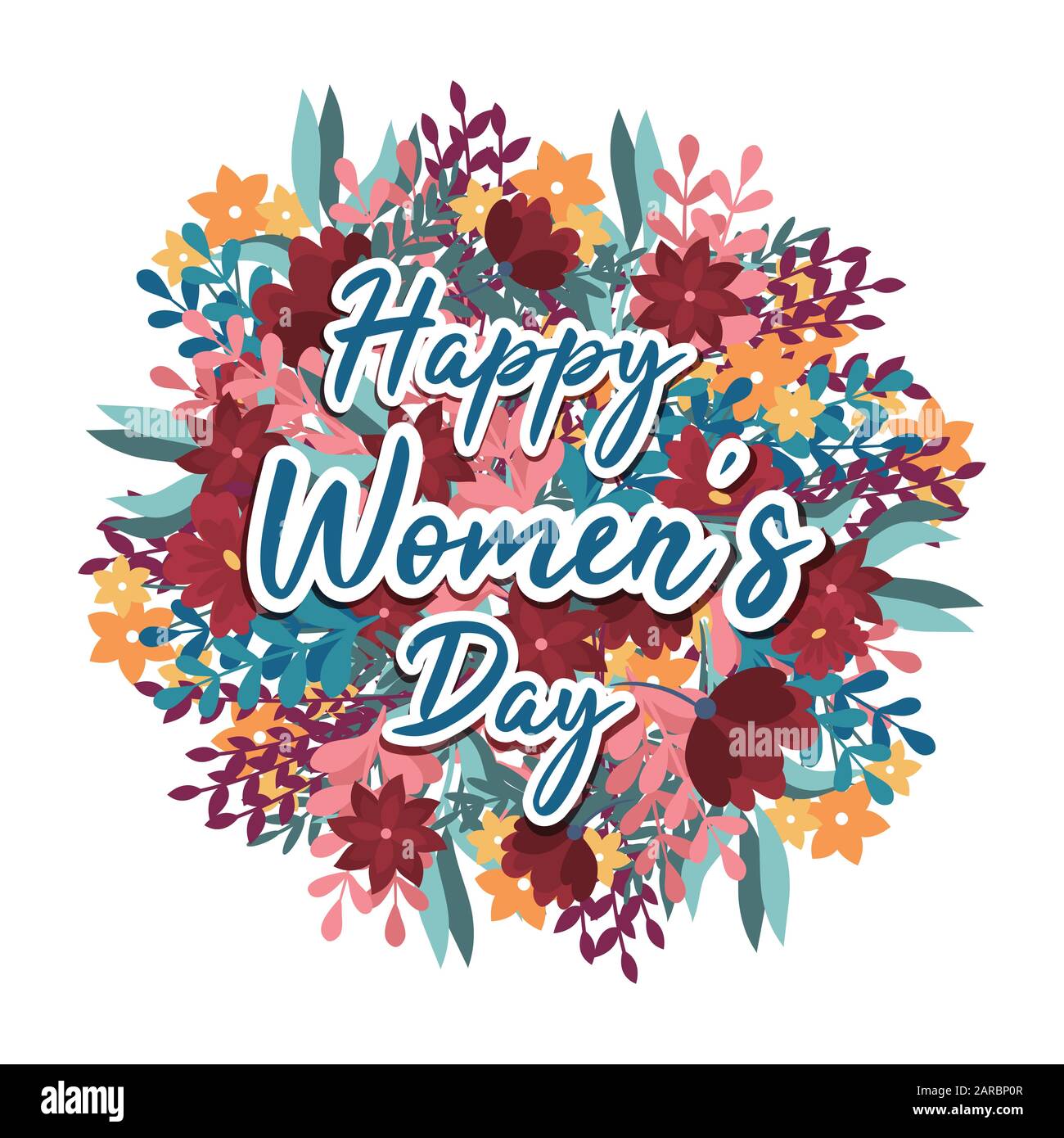 International Women's Day, March 8, with the decor of flowers and