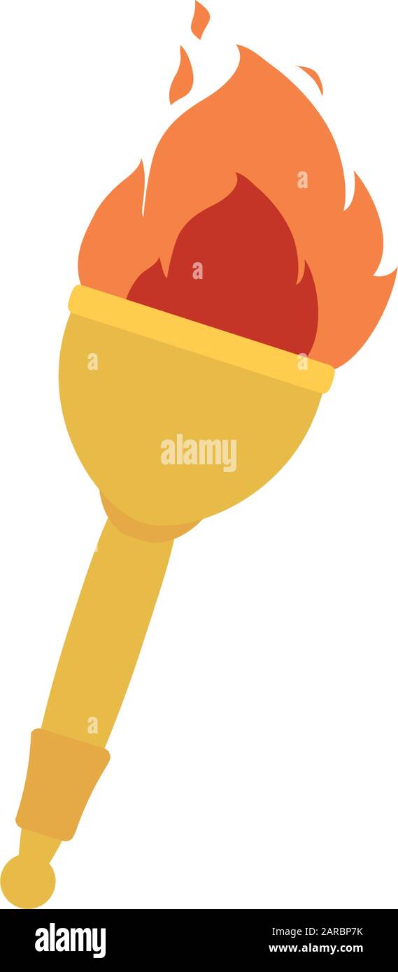 Isolated gold torch with flame vector design Stock Vector Image & Art
