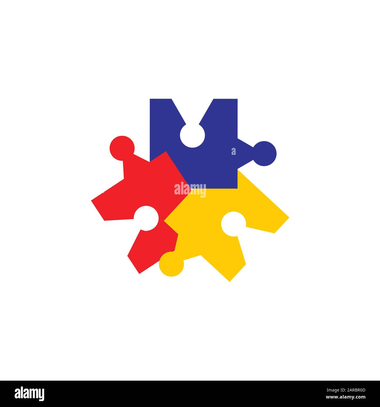 colorful puzzle logo vector Stock Vector