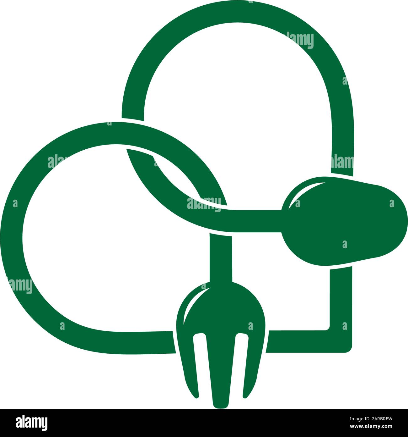 symbol vector of linked motion fork spoon restaurant linear design Stock Vector