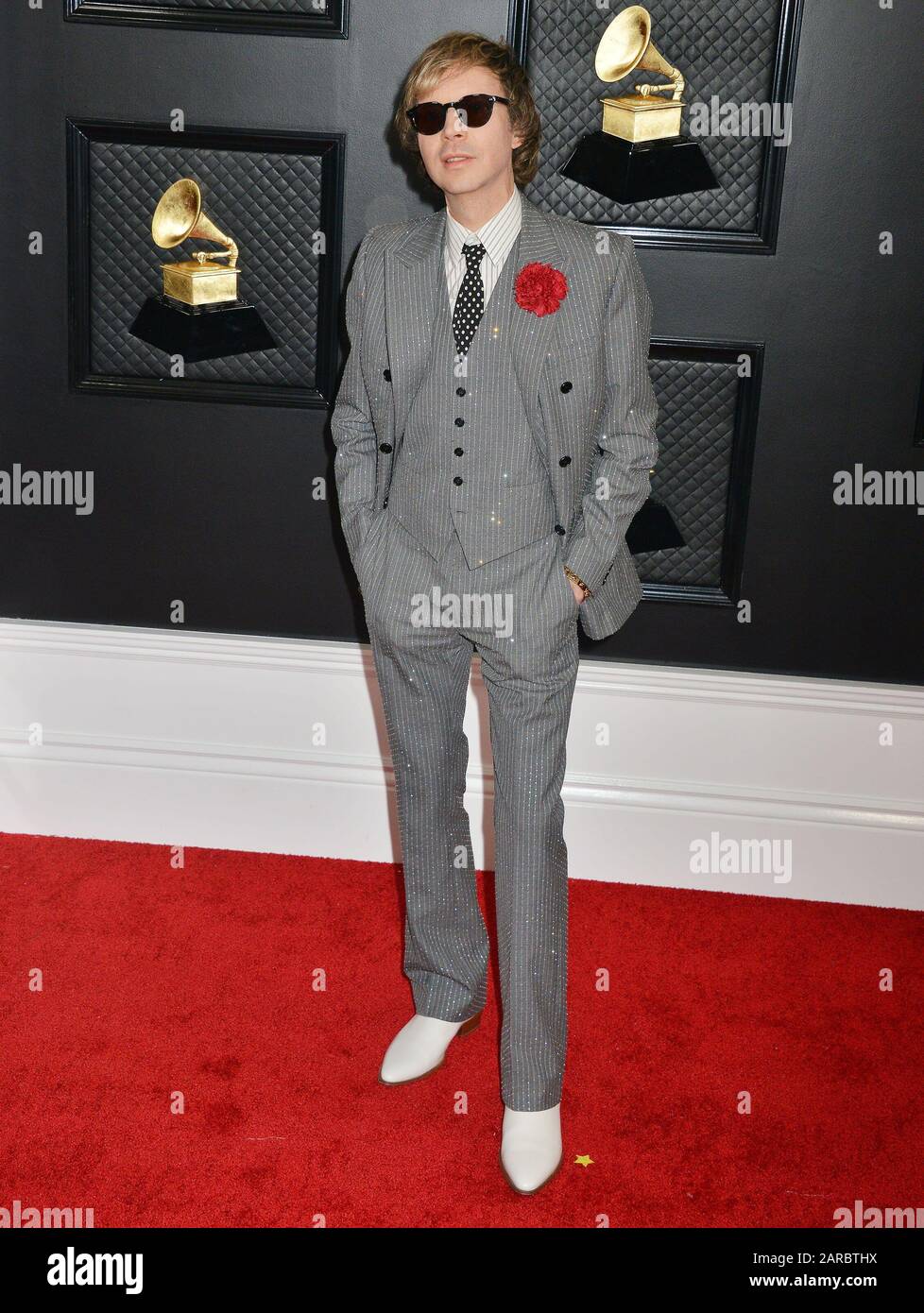 Los Angeles, CA. 26th Jan, 2020. Beck at arrivals for 62nd Annual Grammy Awards - Arrivals, STAPLES Center, Los Angeles, CA January 26, 2020. Credit: Tsuni/Everett Collection/Alamy Live News Stock Photo
