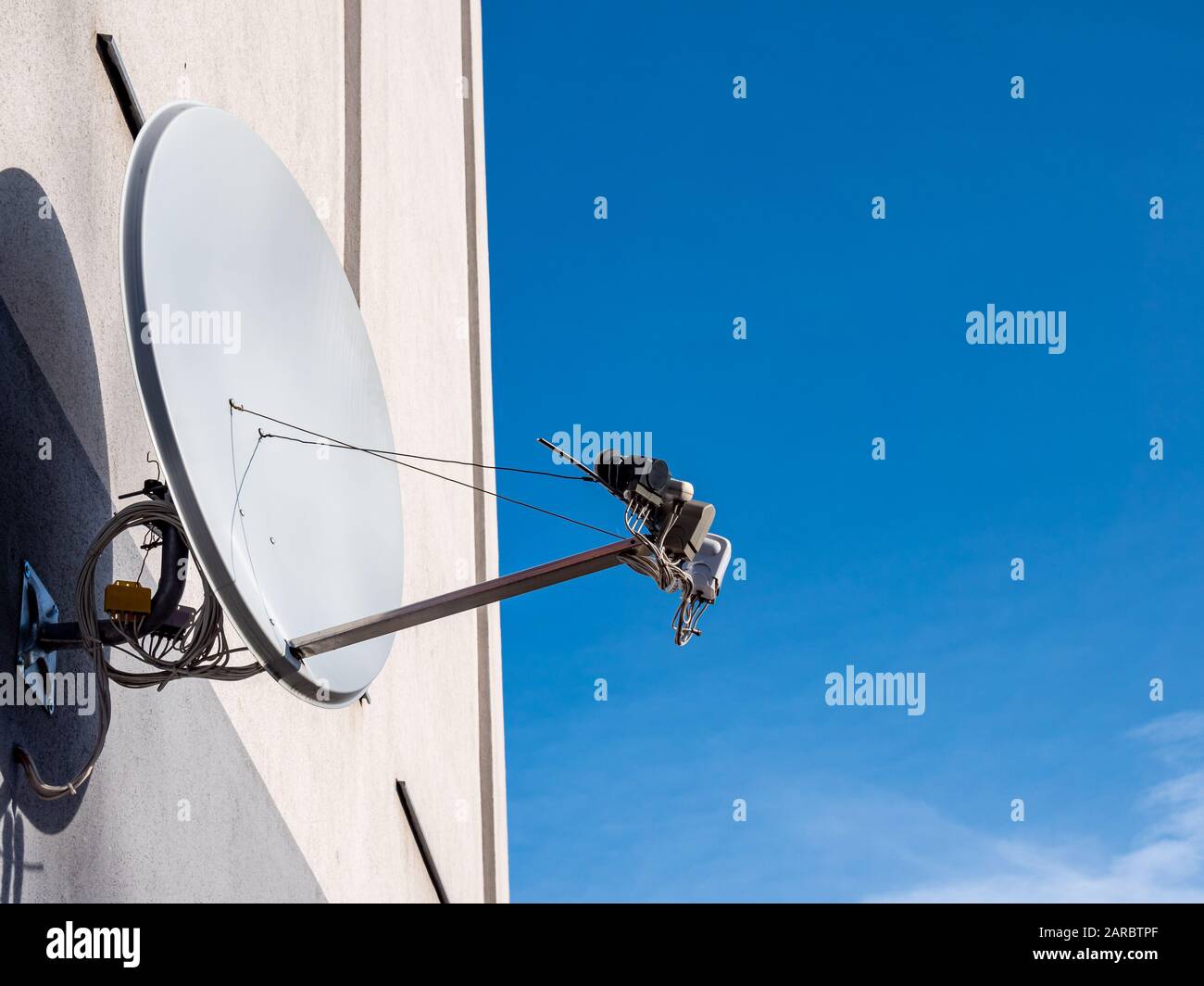 Satellite dish with several LMBs Stock Photo