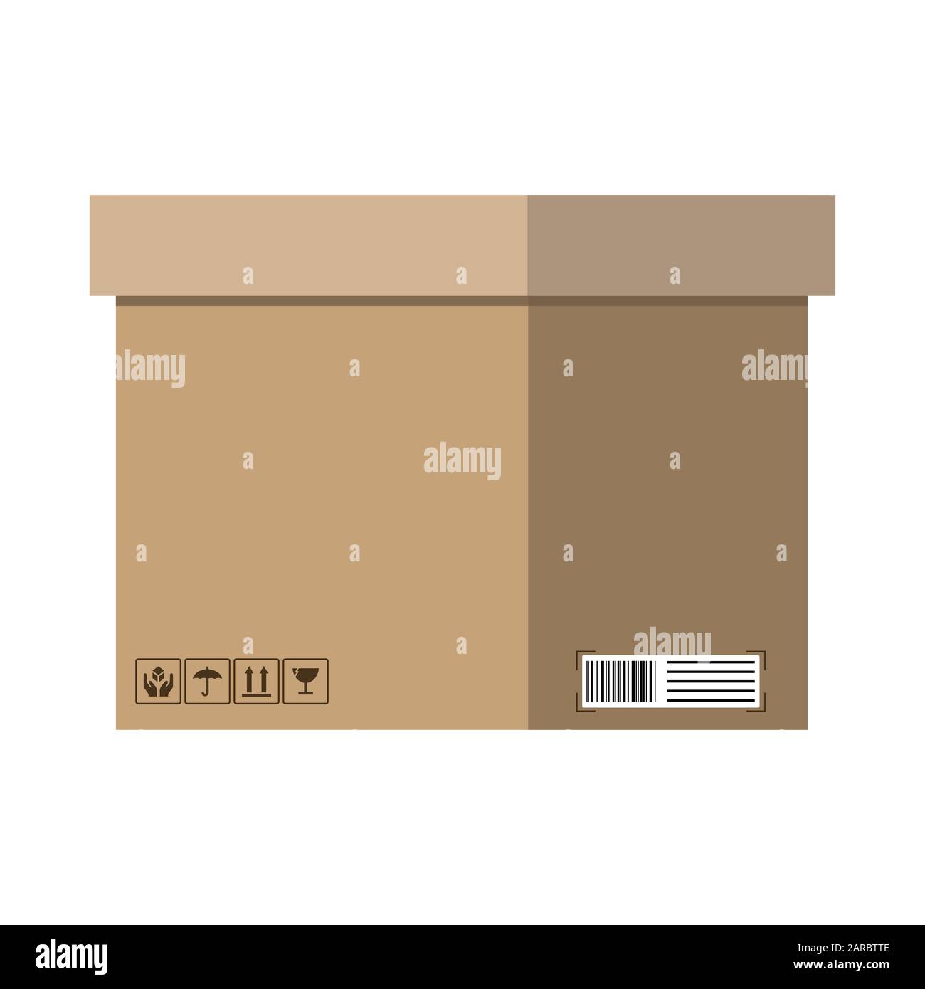 Cargo. Carton boxes with fragile signs and note tape. Moving. Vector illustration Stock Vector