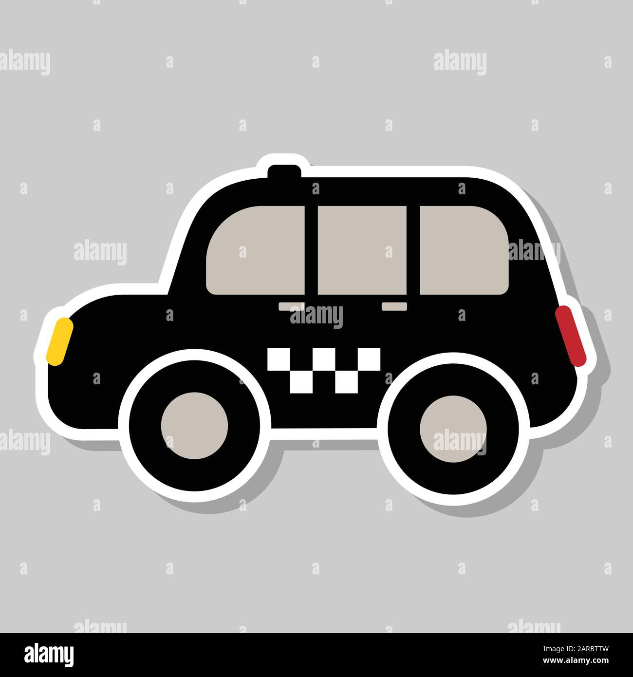 taxi. black cab sticker, vector illustration Stock Vector Image & Art