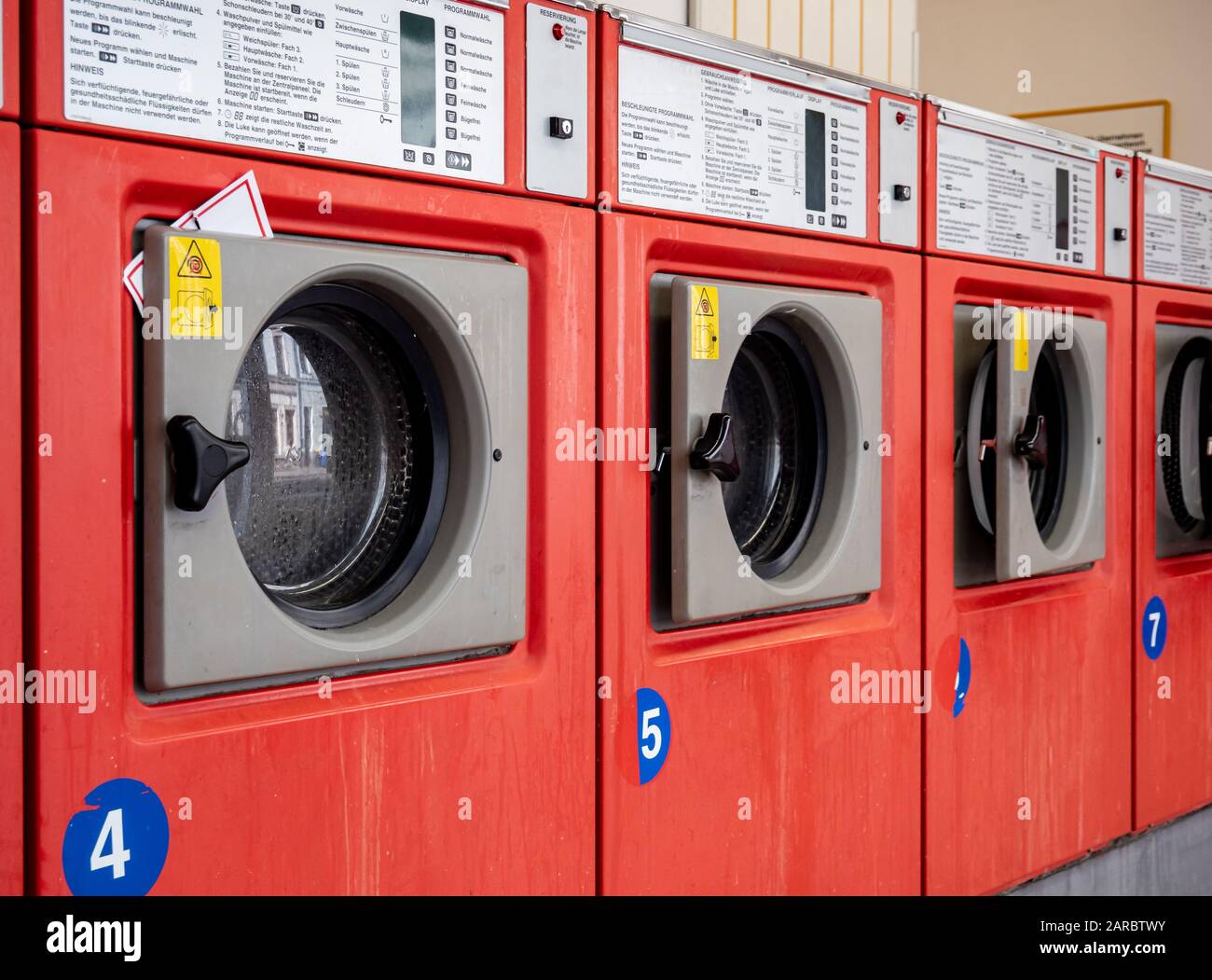 many washing machines in the washroom Stock Photo Alamy