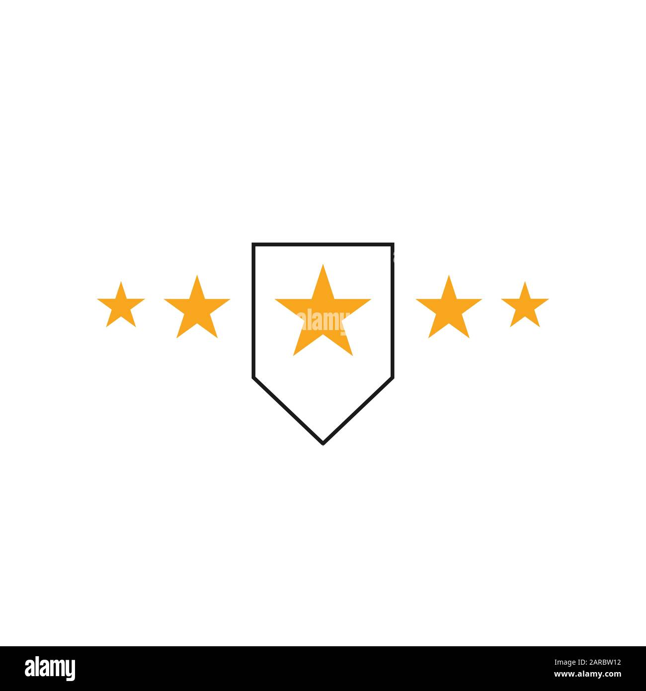 5 five star logo design. premium good rate symbol vector. excellence top rank sign Stock Vector