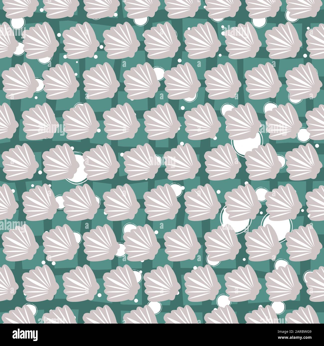 Seamless pattern with seashell on white. Repeating background. Vector ...