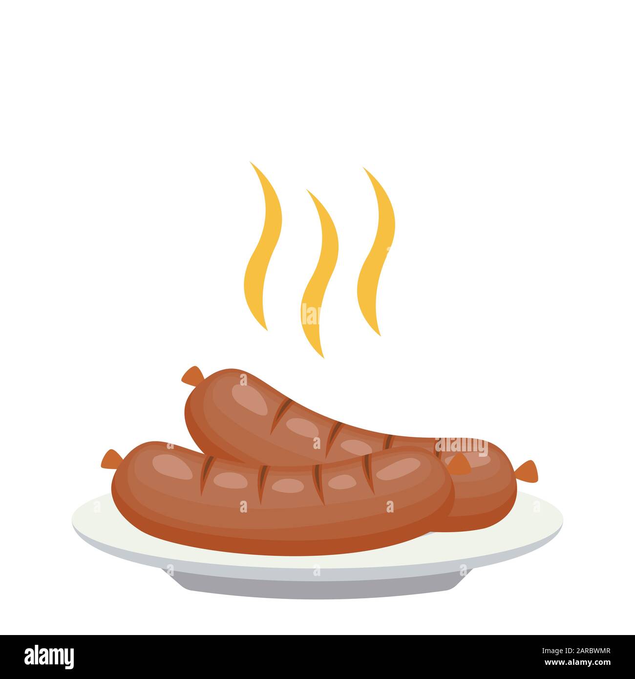 Grilled sausages, bbq. cartoon vector illustration Stock Vector Image & Art Alamy