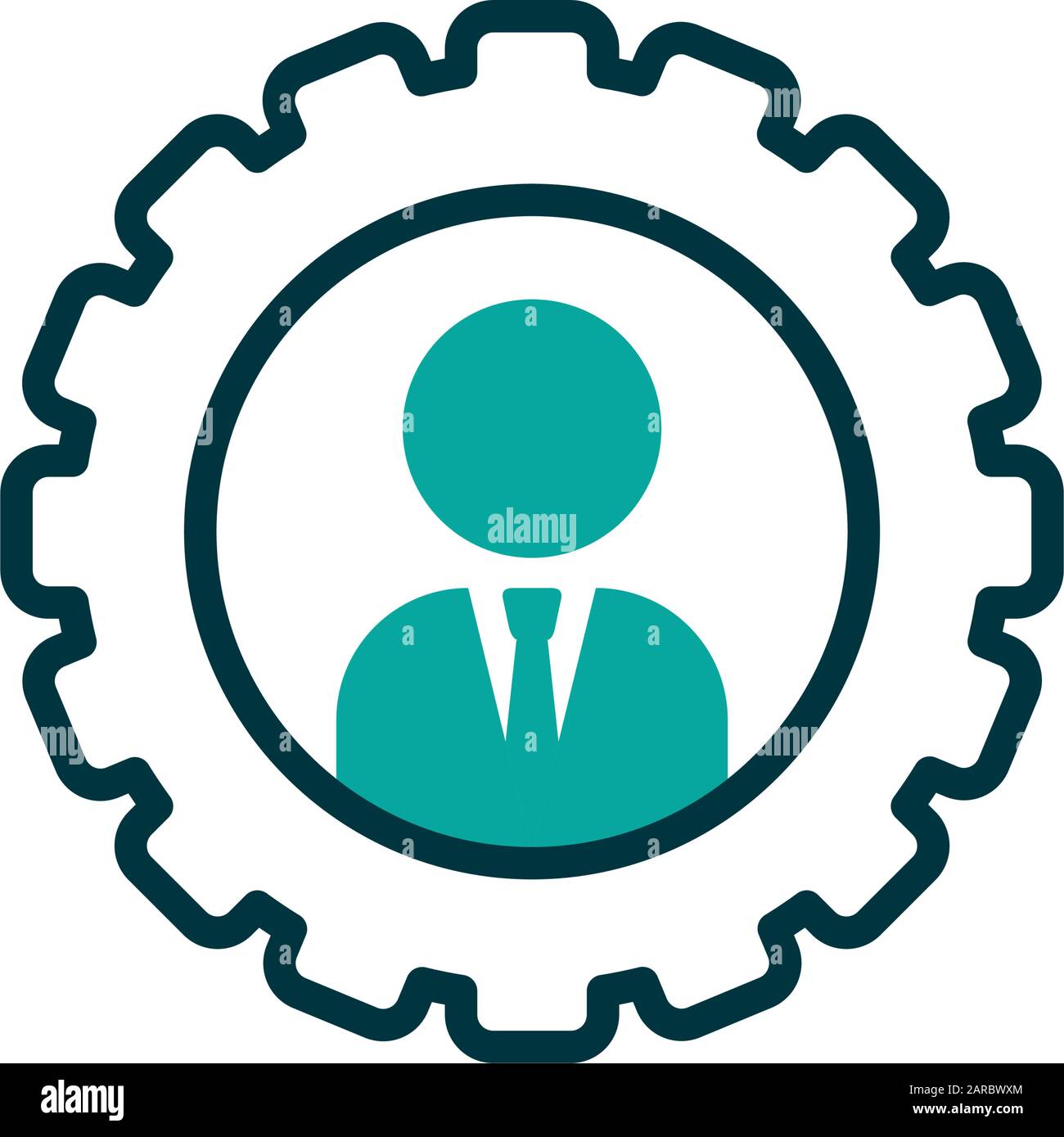 Isolated man avatar profile inside gear vector design Stock Vector ...
