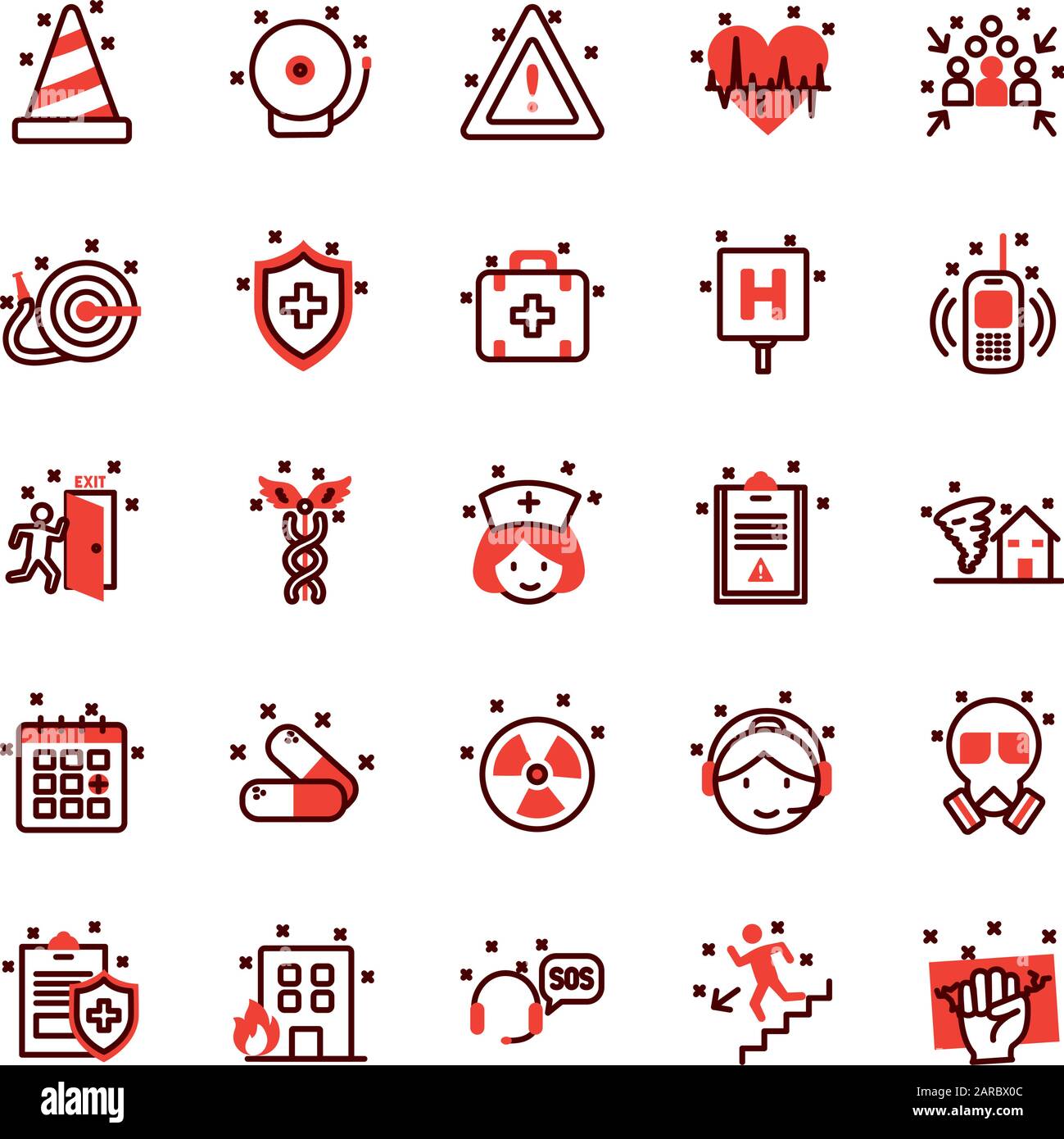 Emergency icon set vector design Stock Vector Image & Art - Alamy