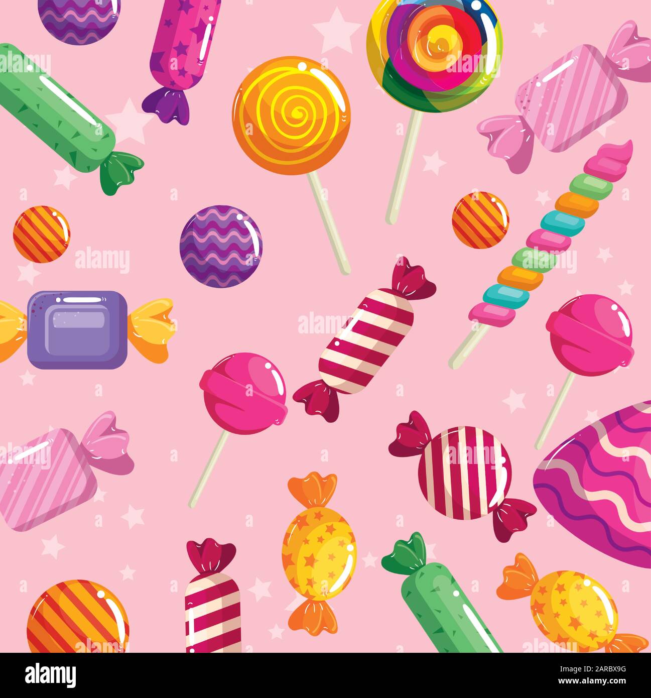 background of delicious candies icons Stock Vector Image & Art - Alamy