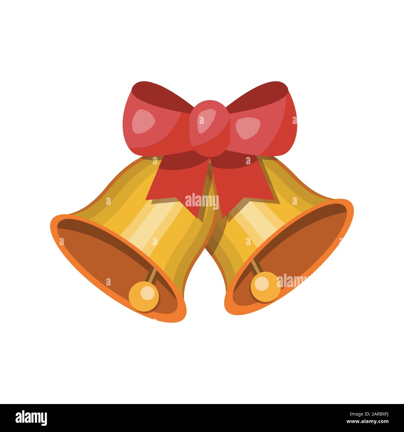 Christmas bells. Jingle bells or sleigh bells with red bow. cartoon vector  illustration Stock Vector Image & Art - Alamy