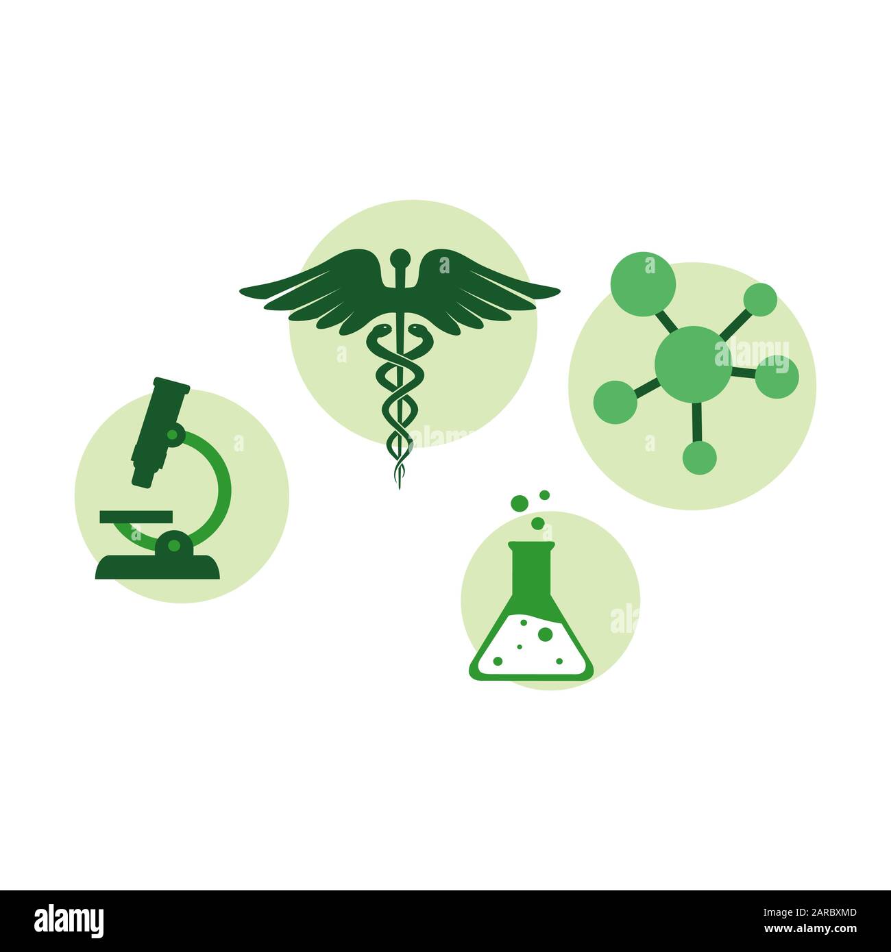 set of pharmaceutical logo design. custom pharmacy laboratory research science vector symbol