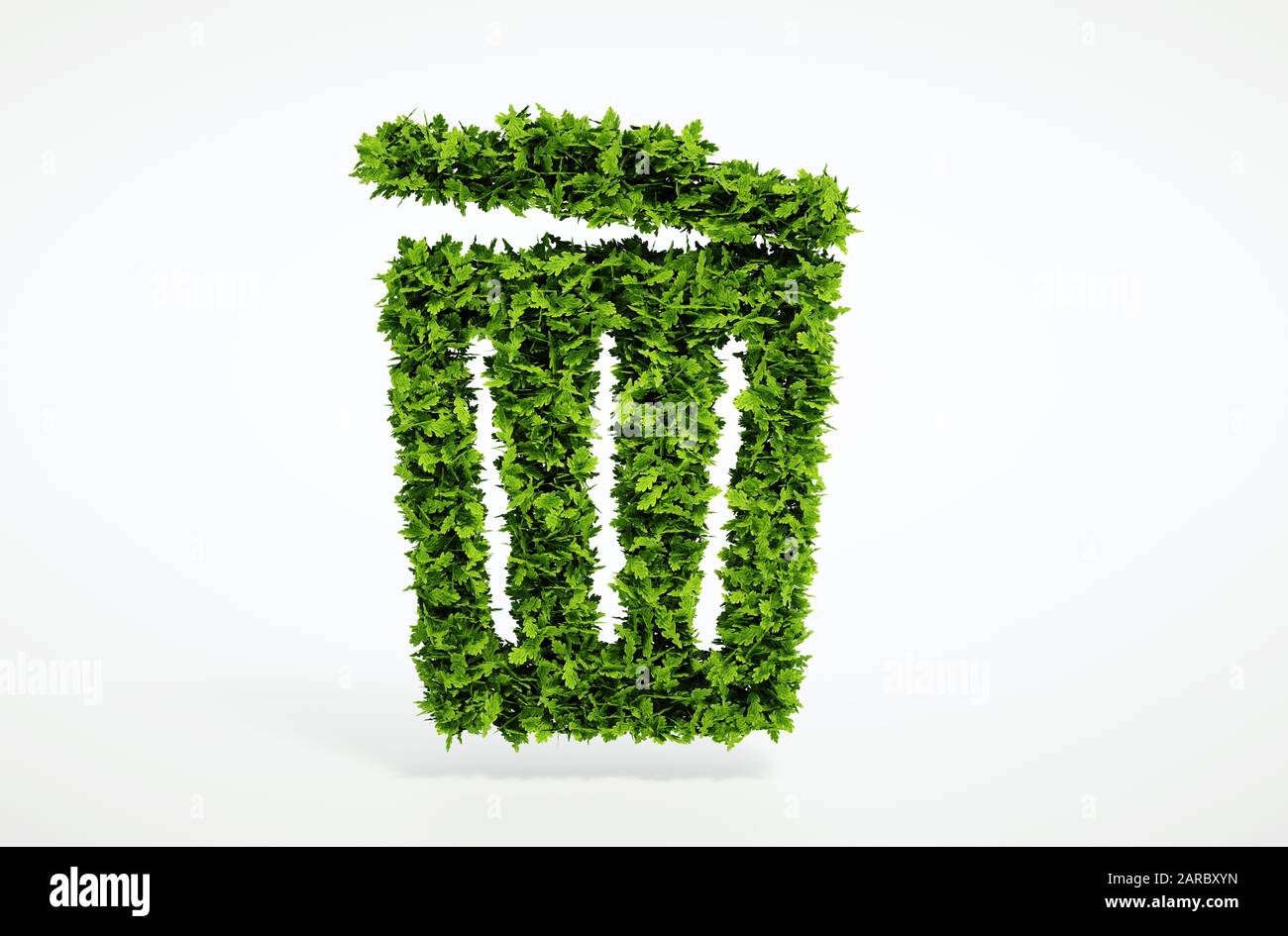 Isolated 3d render ecology trash can concept with white background