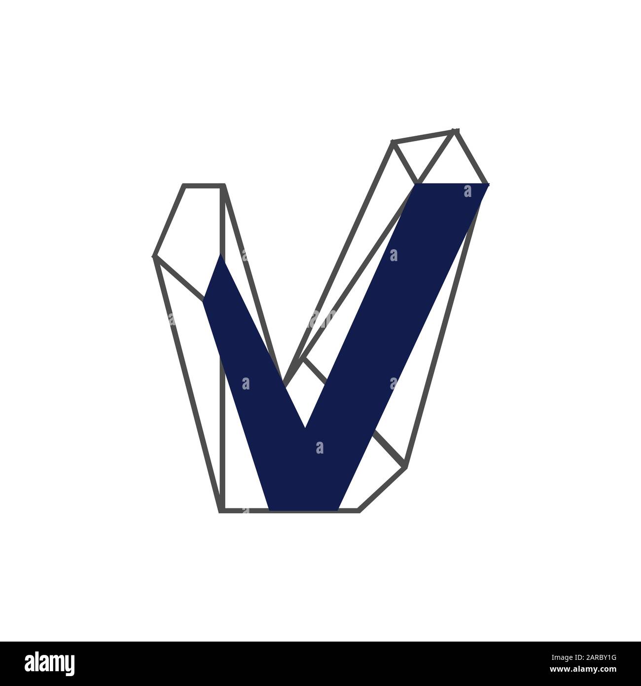 modern geometric vector logotype initial letter V logo premium brand ...