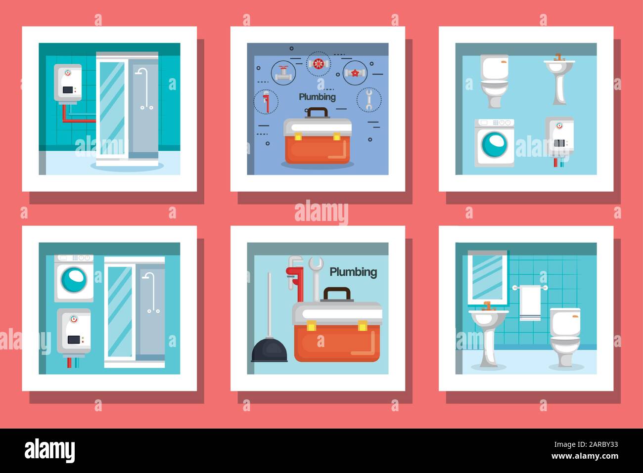 bundle designs of plumbing and icons Stock Vector Image & Art - Alamy