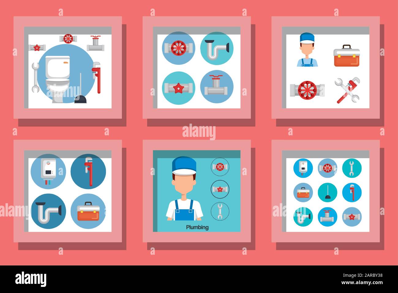 bundle designs of plumbing and icons Stock Vector Image & Art - Alamy