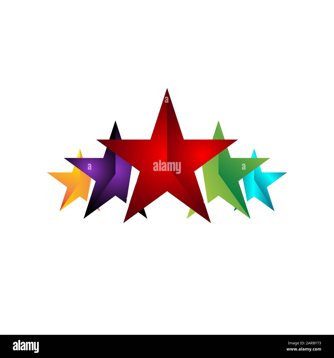 5 five star logo design. premium good rate symbol vector. excellence top rank sign Stock Vector