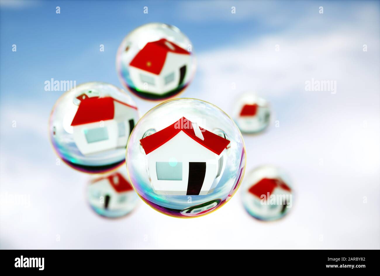 3D Image of realestate (house) bubbles Stock Photo Alamy