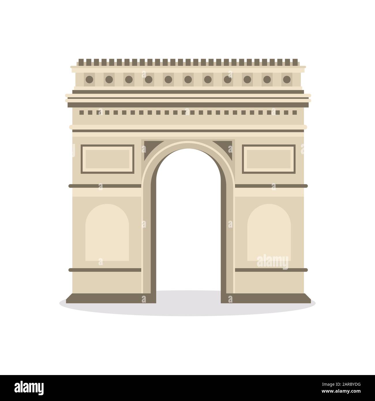 Flat vector illustration of triumphal arch. Stock Vector