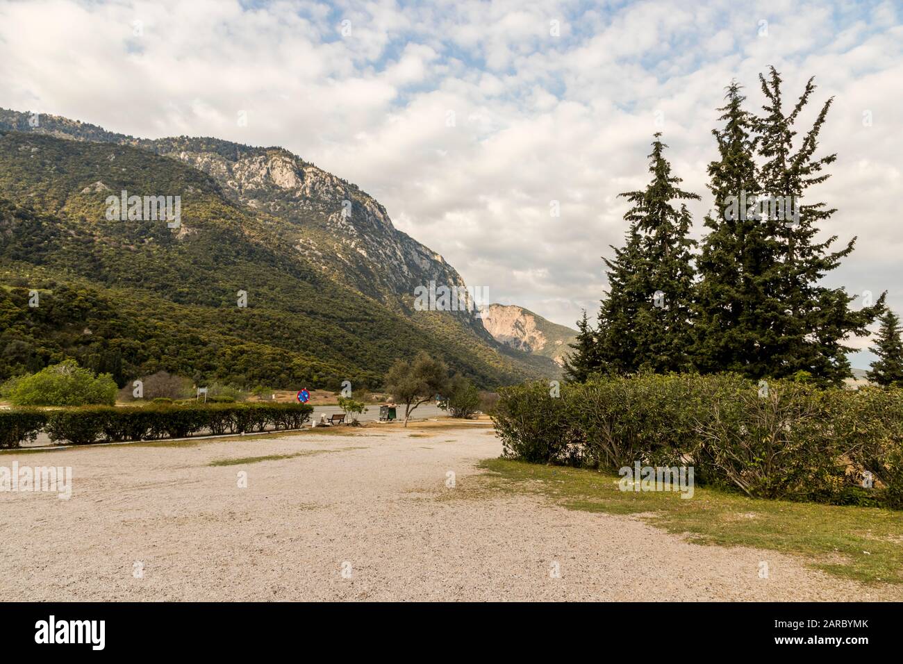 Thermopylae, Greece. Current view of the place where the narrow coastal