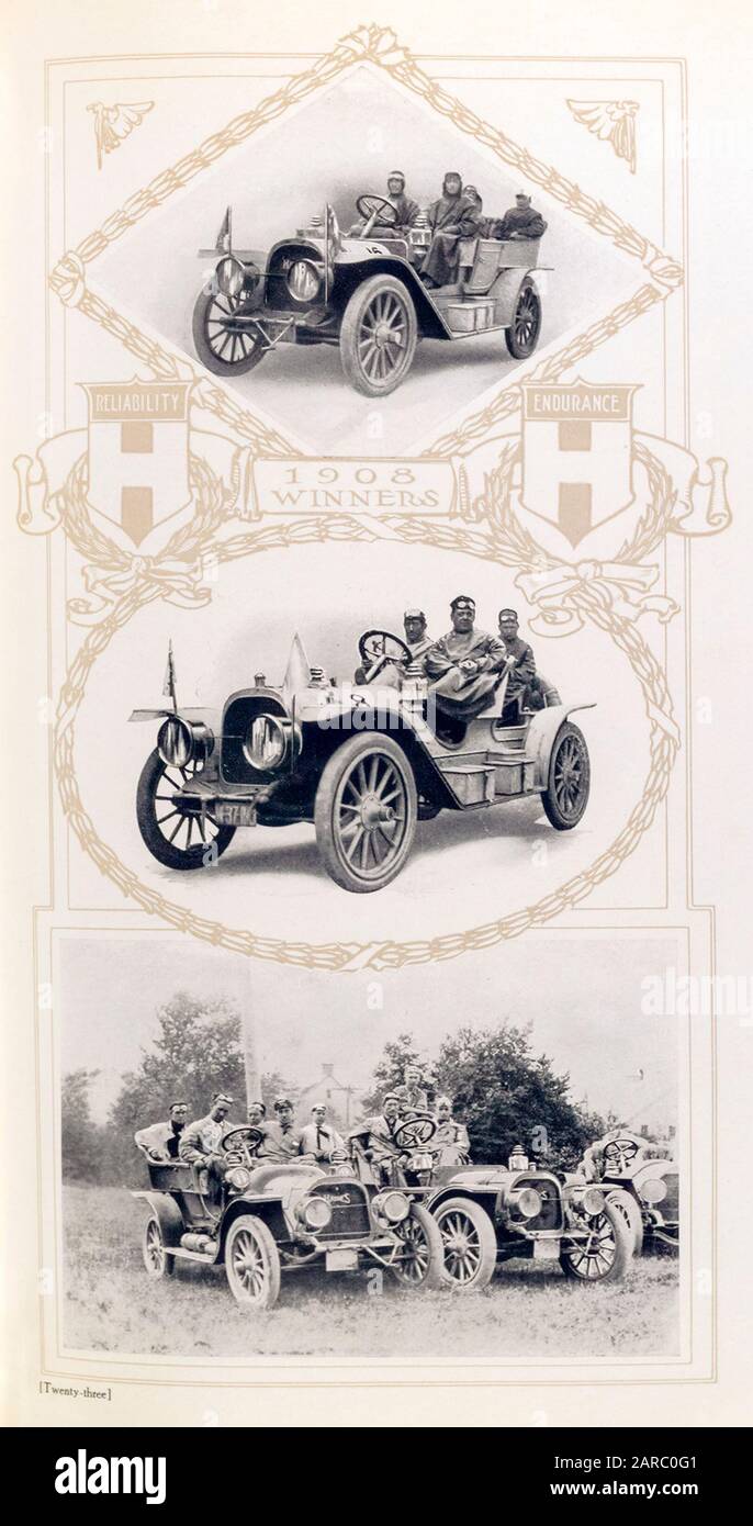 Haynes, Vintage car trade catalogue, 1908 Winners, photograph 1909 Stock Photo