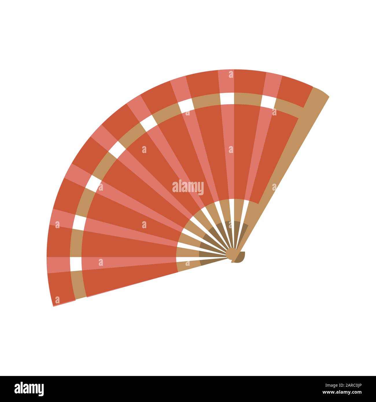 Folding fan. Vintage accessory. flat vector illustration Stock Vector ...