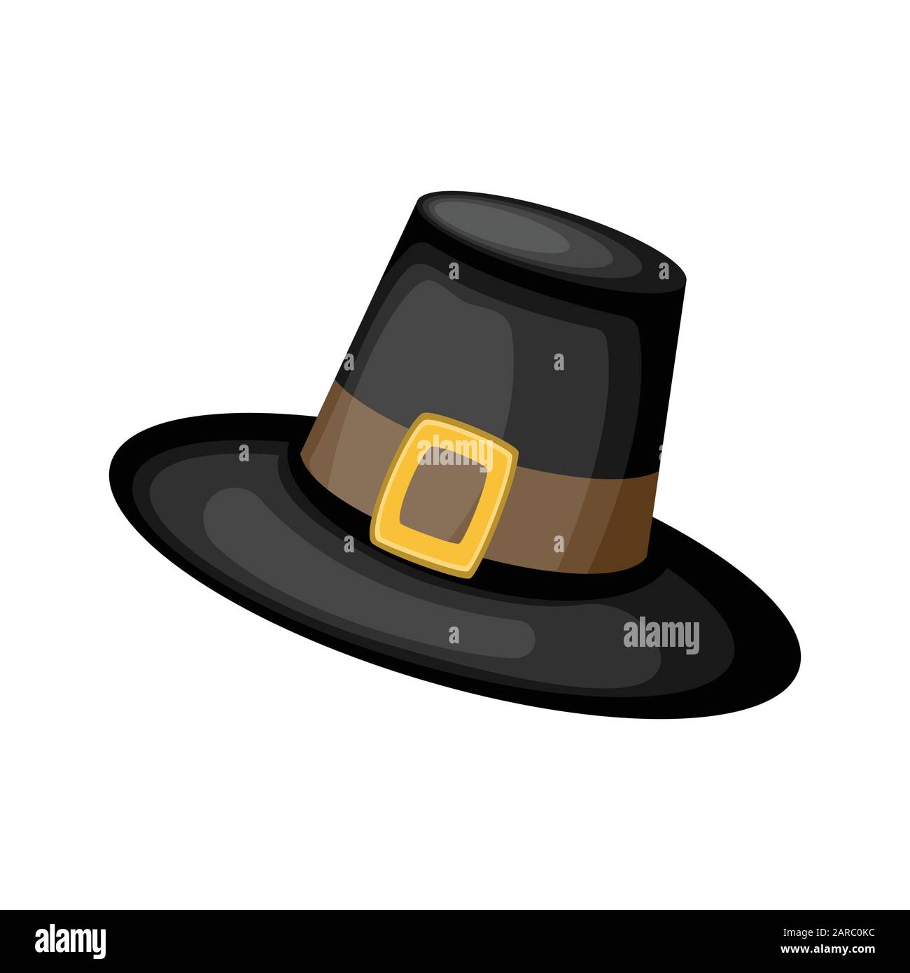 Piligrim hat icon vector illustration , for thanksgiving day. Traditional classic vintage hat. Stock Vector