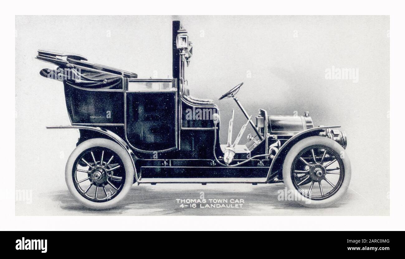 Thomas Motor Company, Vintage Car, Thomas town car 4-16 Landaulet, illustration circa 1909 Stock Photo