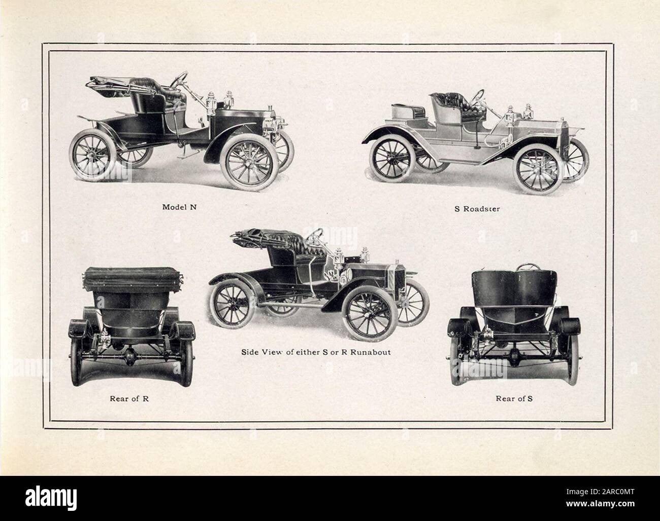 Ford Vintage Car, Model N, S Roadster, Runabout, illustration circa 1909 Stock Photo