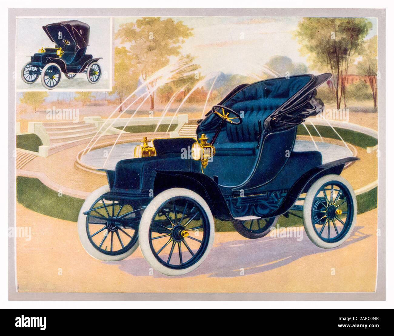 Early, Electric Car, Vintage Car, Model 6 Victoria phaeton, Price $1800, by Babcock Electrics, illustration 1909 Stock Photo