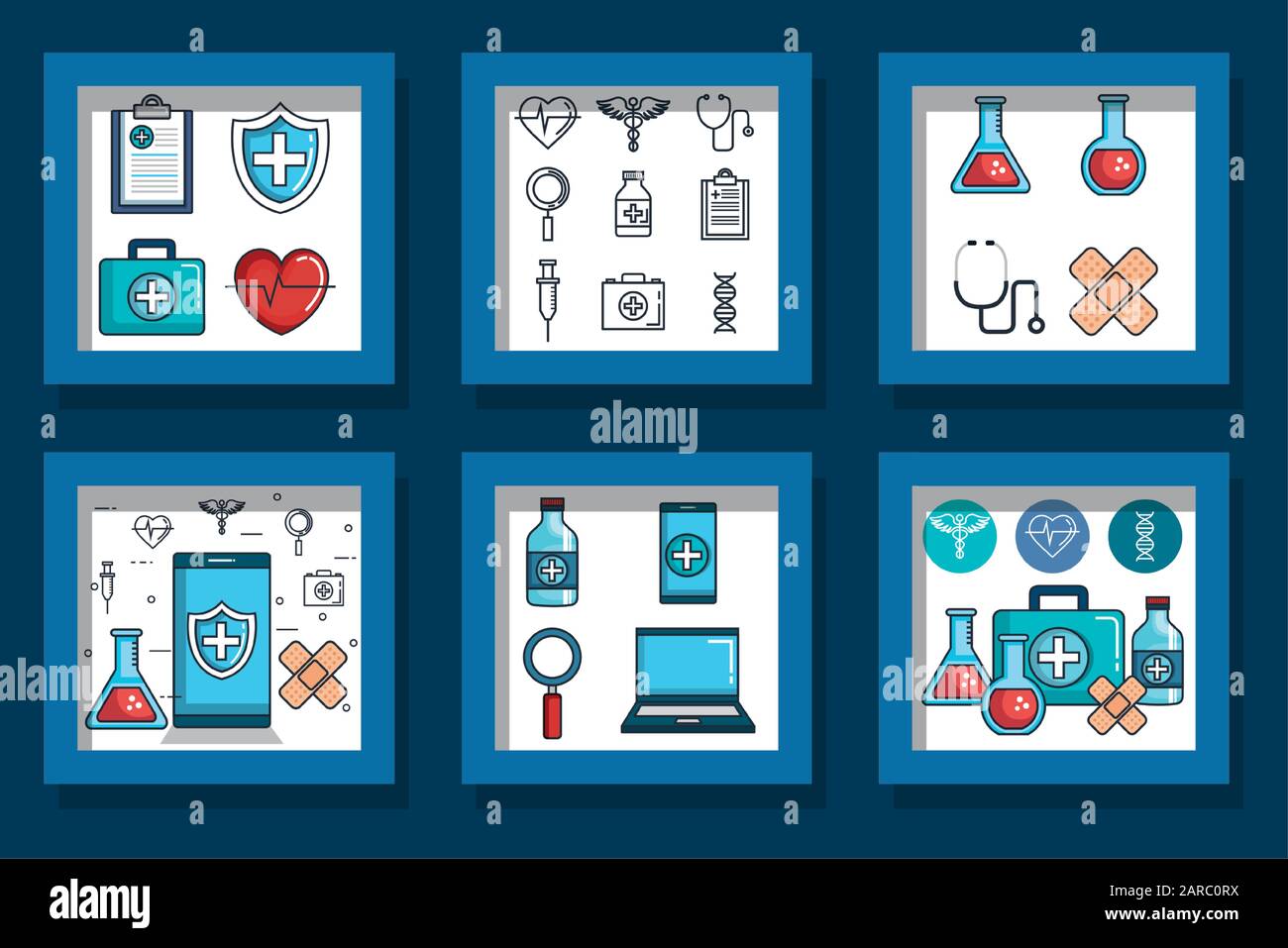bundle designs of health and icons Stock Vector Image & Art - Alamy