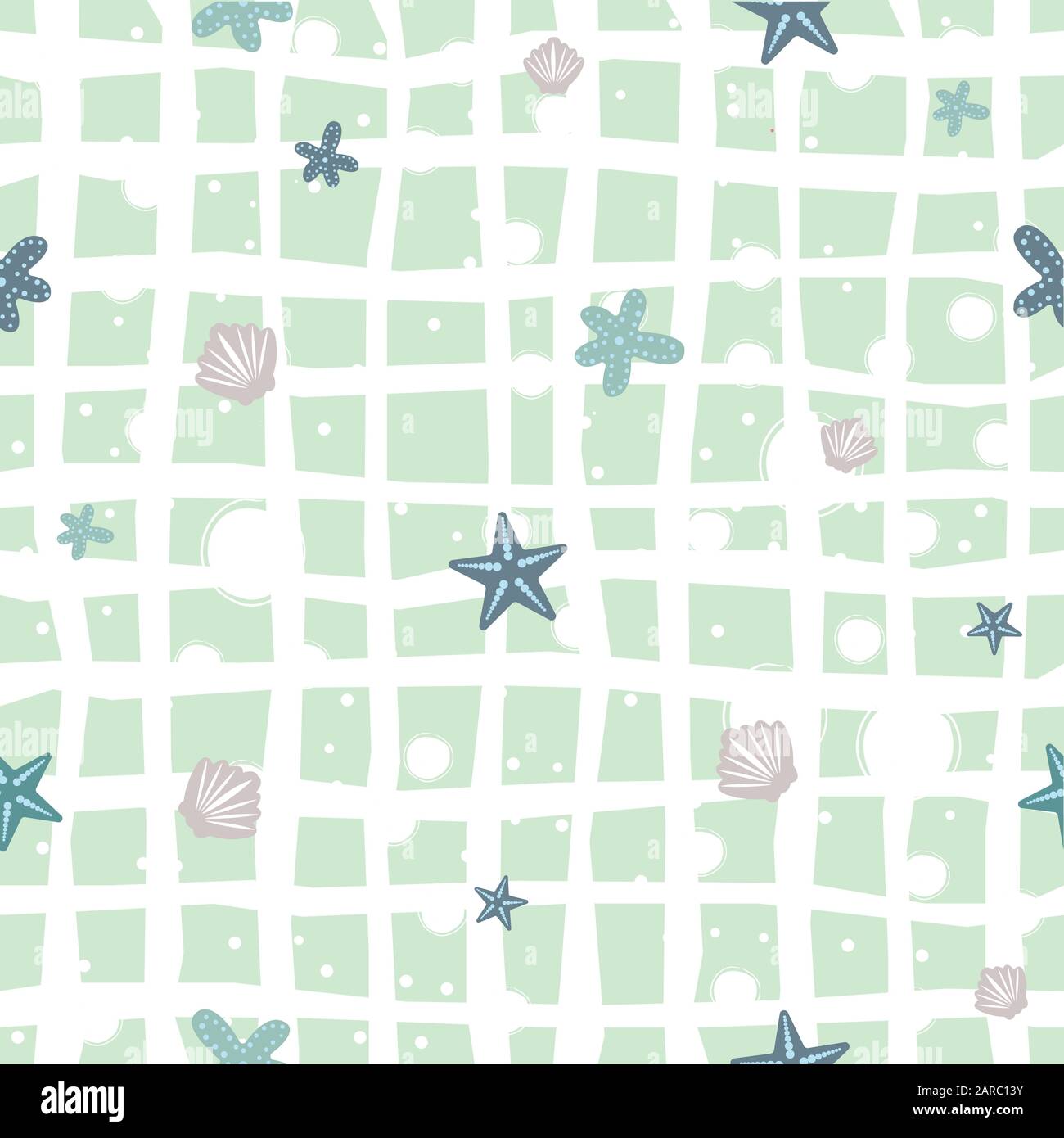 Seamless pattern with seashell. Repeating background. Vector ...