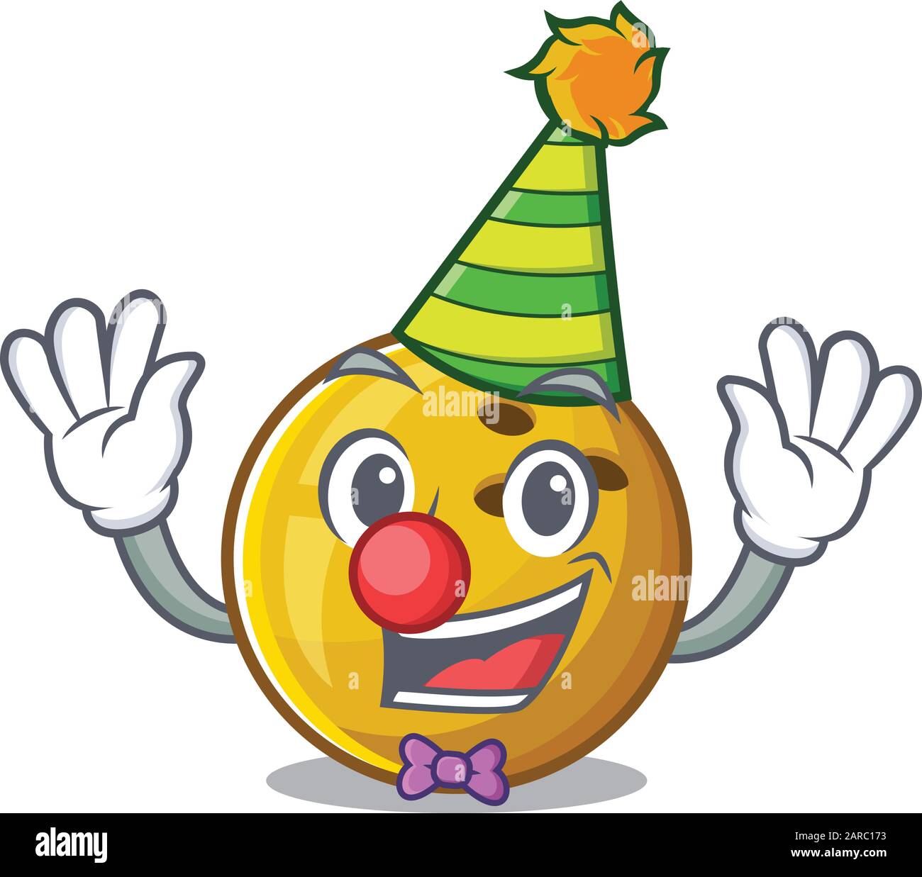Funny Clown bowling ball cartoon character mascot design Stock Vector Image  & Art - Alamy