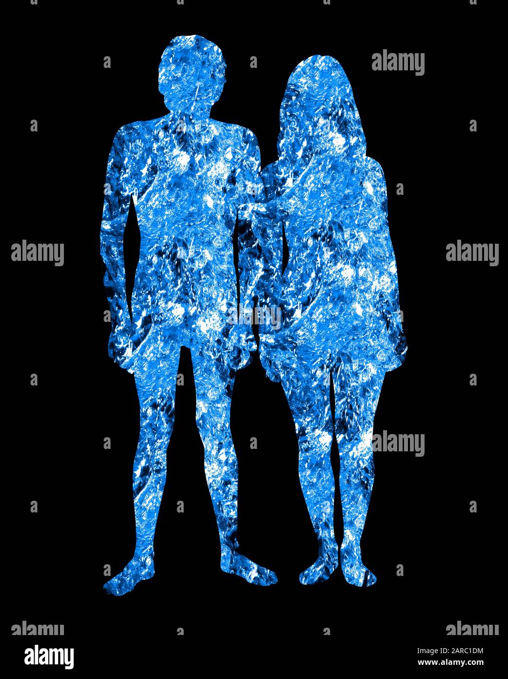 Water contained in human bodies. Stock Photo