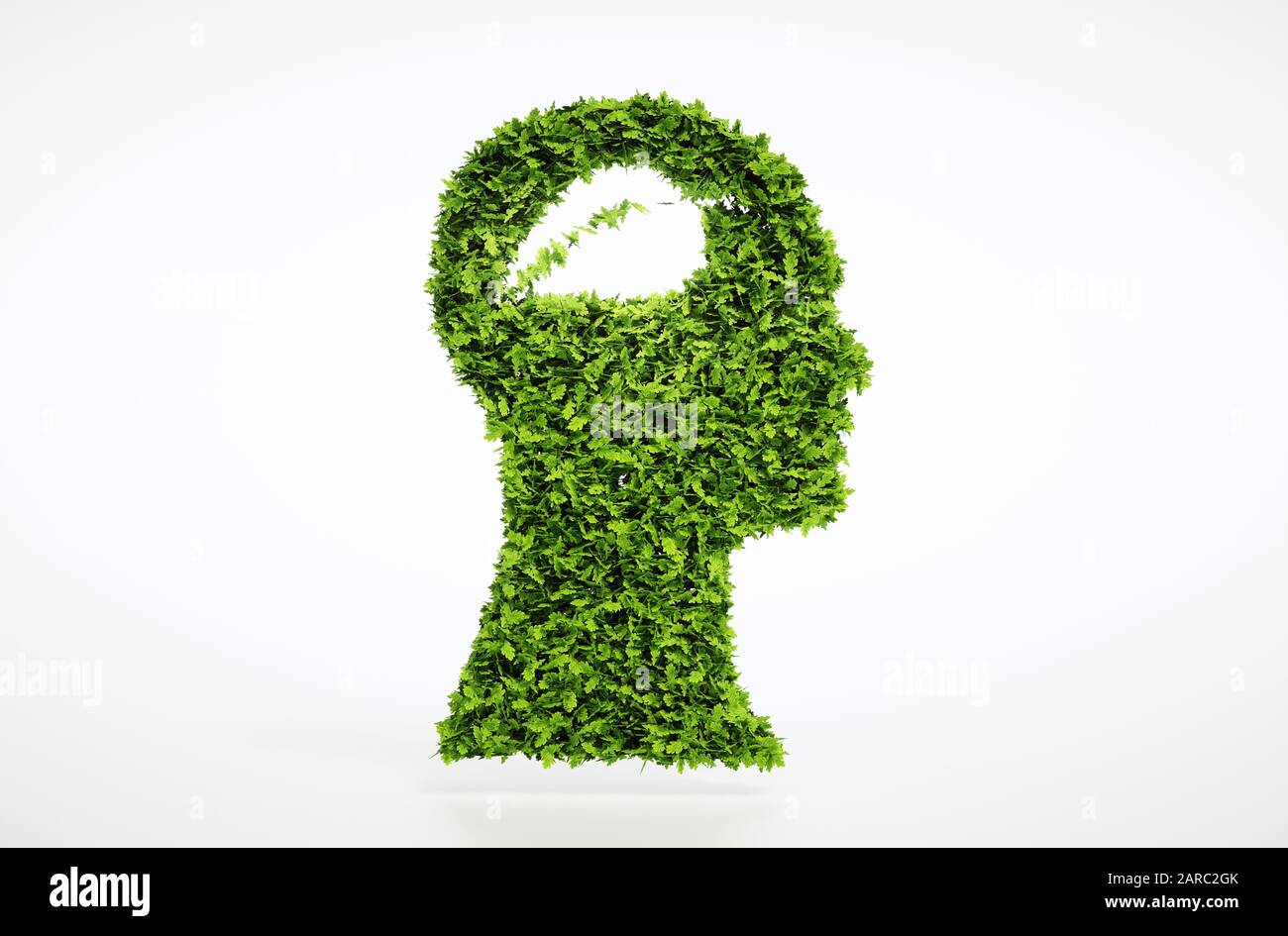 Ecological thinking concept isolated on white background. Clipping path is also included. Stock Photo