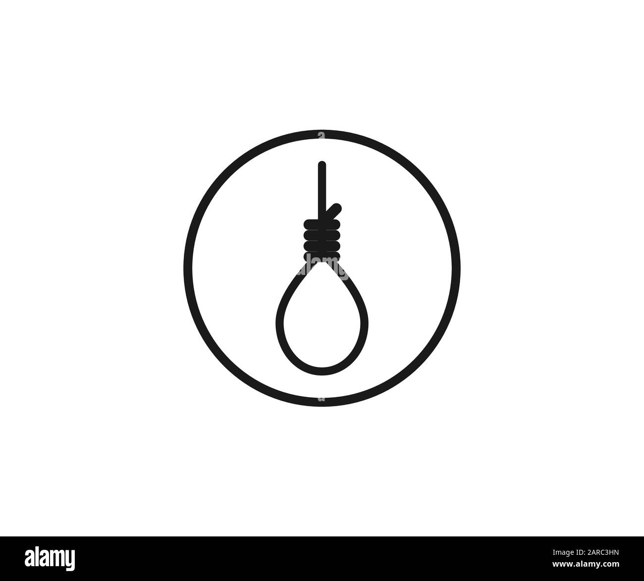 Gallows rope icon. Vector illustration, flat design. Stock Vector