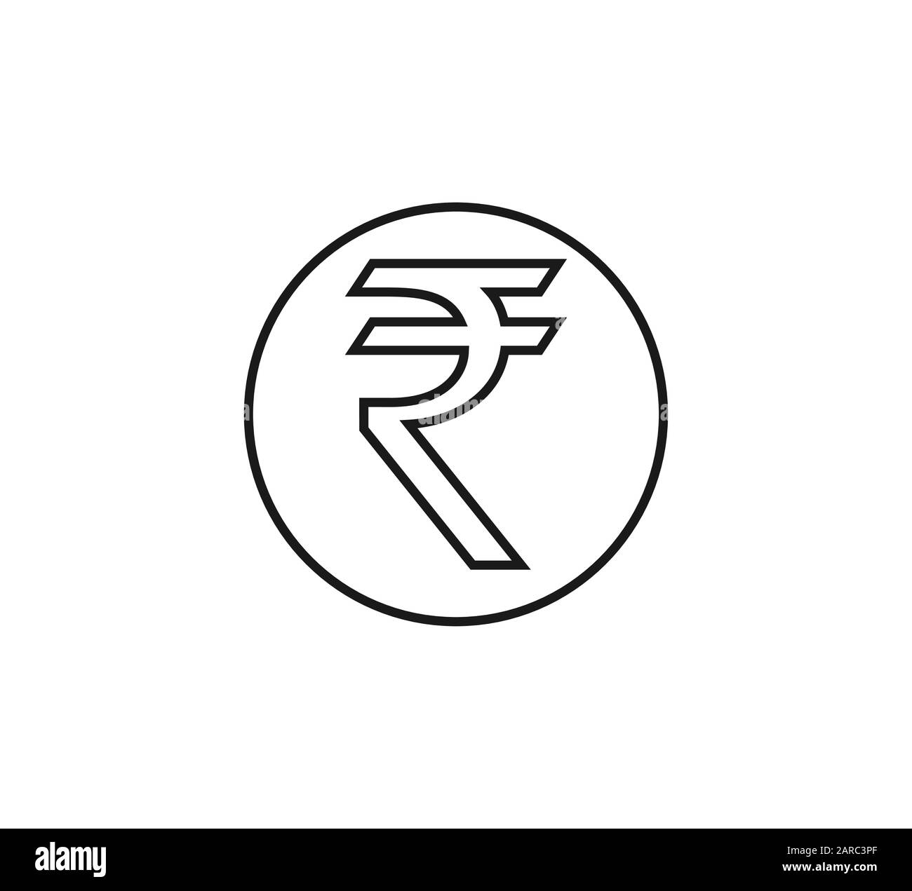 India rupee icon. Vector illustration, flat design Stock Vector