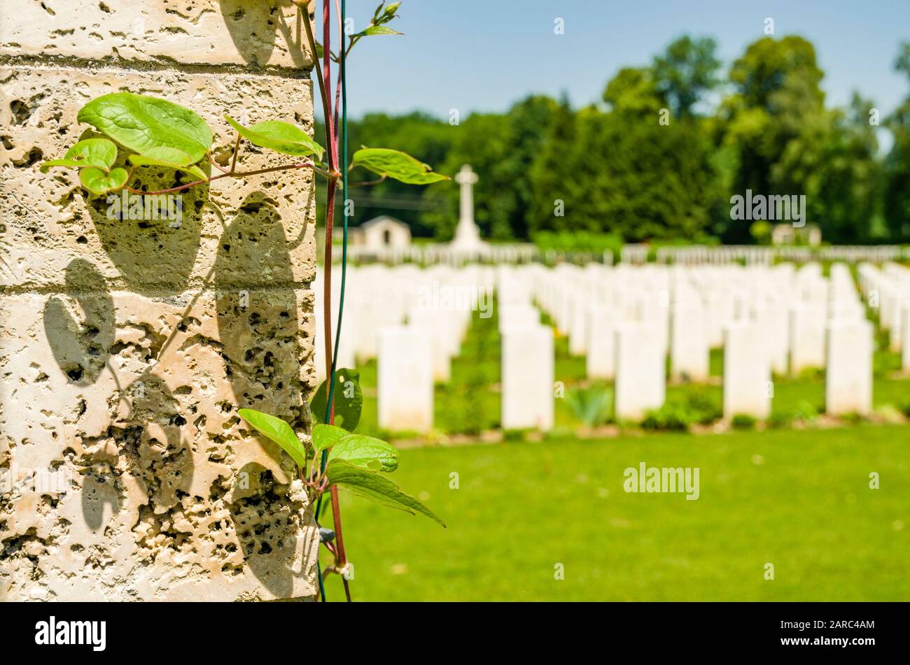 Durnbach War Cemetery is the final rest of 2960 soldiers who died in WW2 Stock Photo