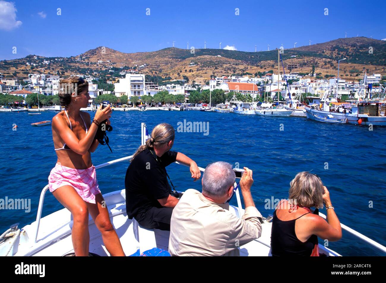 Boat tour,  Marmari, Euboea, Greece, Europe Stock Photo