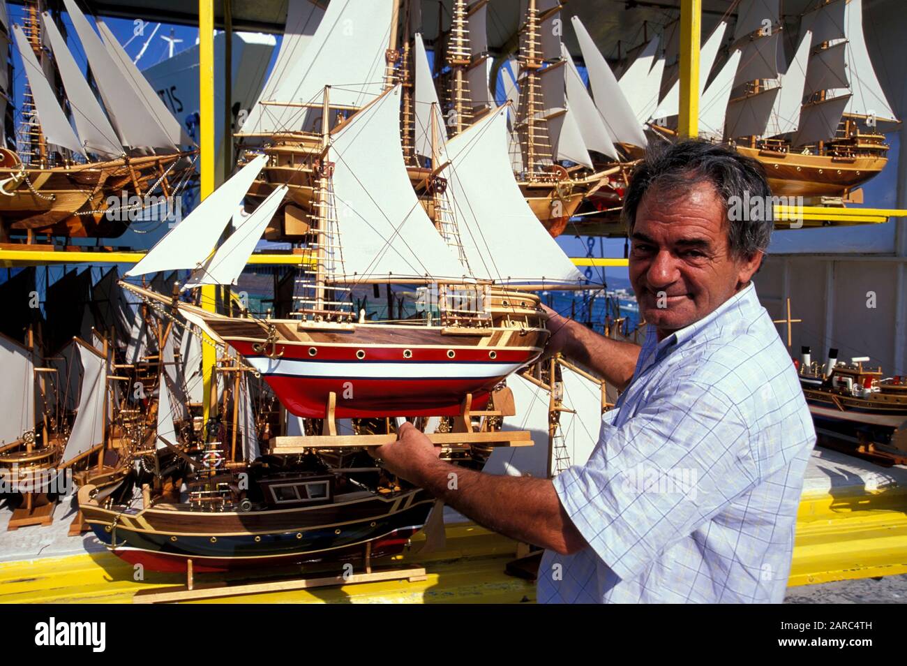 Marmari, Modell-sailing ships , Euboea, Greece, Europe Stock Photo