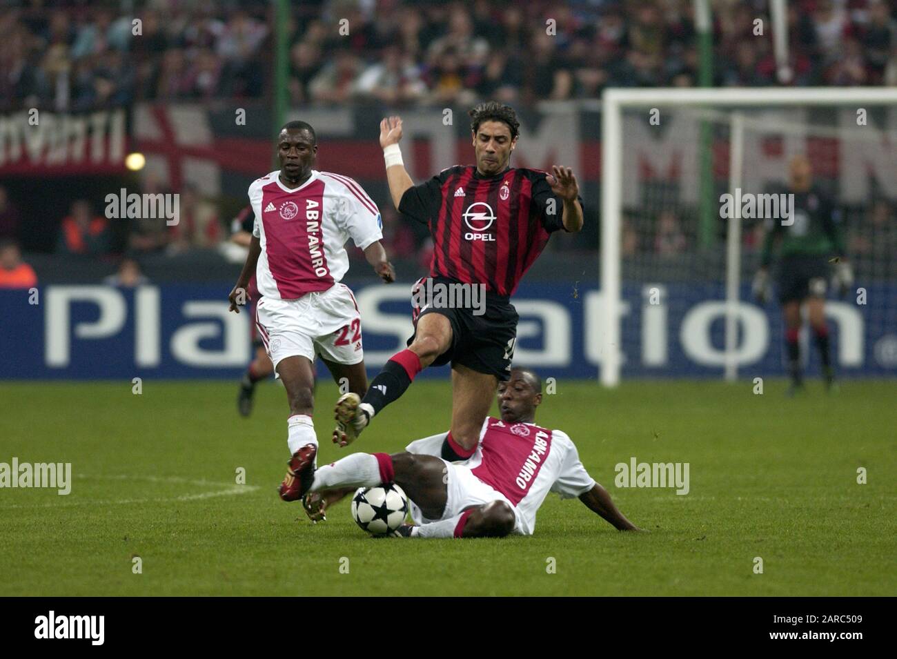 Milan Italy 23 April 2003, "G.MEAZZA SAN SIRO " Stadium, UEFA Champions  League 2002/2003, AC Milan - FC Ajax:Rui Costa in action during the match  Stock Photo - Alamy