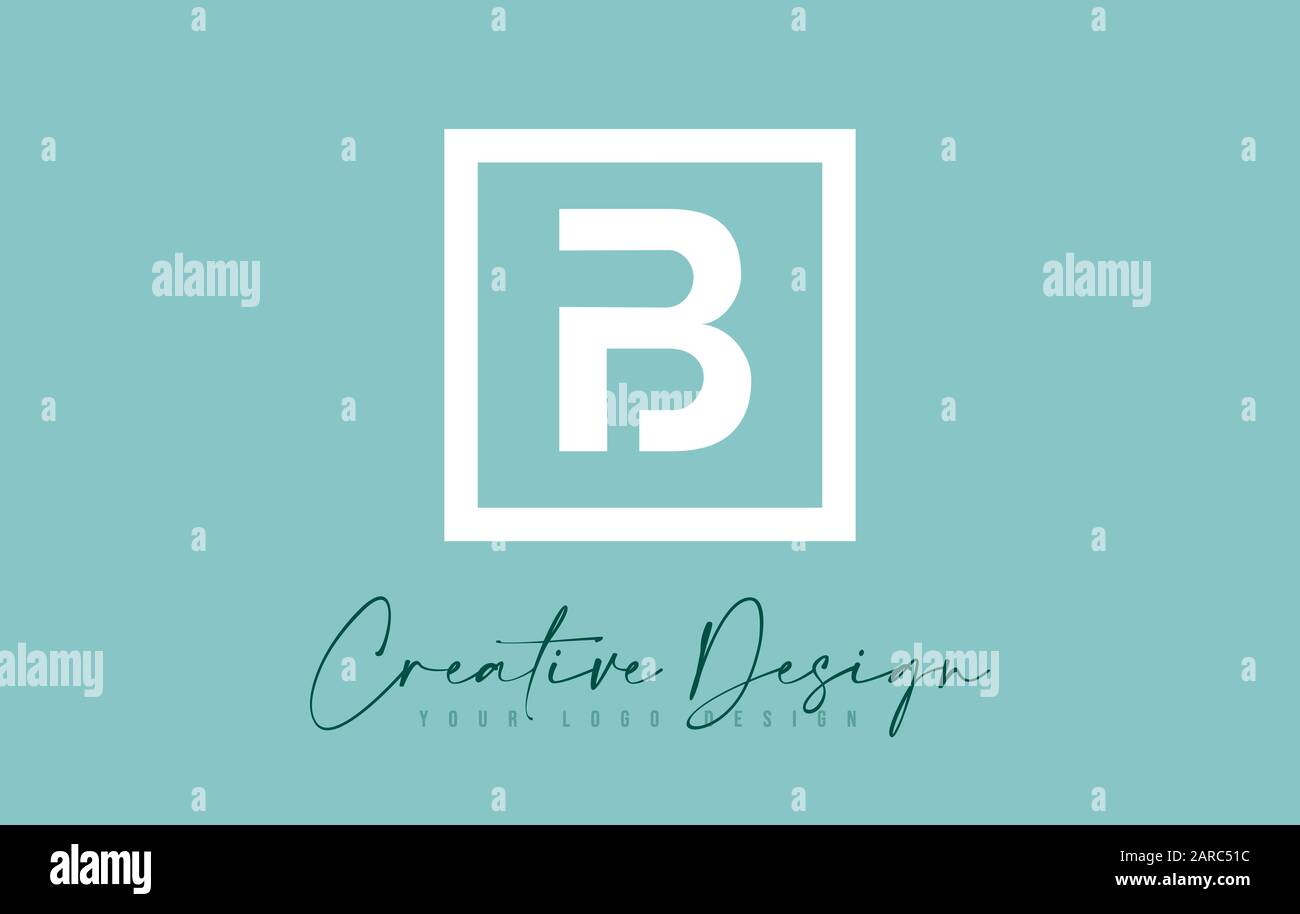 B Letter Icon Design With Creative Modern Look and Teal Background ...